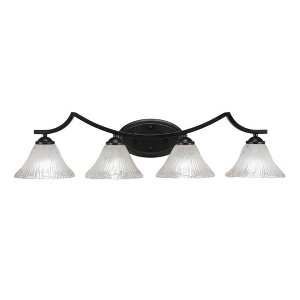 Toltec Lighting Zilo 4 - Light Vanity in  Matte Black with 7" Frosted Crystal Shade - 1 of 1