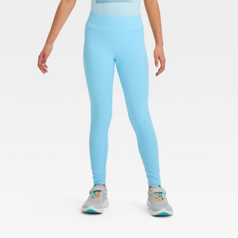 Girls' Mid-rise Ribbed Leggings - All In Motion™ Blue Xs : Target