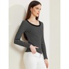 Allegra K Women's Stripe Stretch Scoop Neck Long Sleeve Casual Basic Top - 4 of 4
