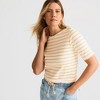 Lands' End Women's Supima Cotton Elbow Sleeve Boatneck Button Shoulder Tee - 4 of 4