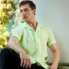 Campus Sutra Men Men's Lime Green Self-Design Box Shirt - 2 of 3