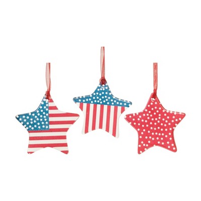 Gallerie II Patriotic Star Glass Ornaments, A/3