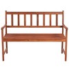 vidaXL Solid Acacia Wood Patio Bench with Light Oil Finish and Comfortable Cushion - 47.2 inch Retro Style Bench for Outdoor Spaces - 3 of 4