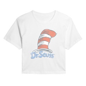 Women's - Dr. Seuss - The Cat in the Hat Logo Cropped Graphic T-Shirt - 1 of 4