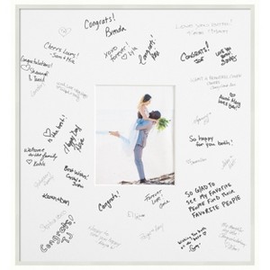 Lucie Signature Mat Picture Frame – Guest Book Alternative for Weddings, Graduations, or Retirement – Autograph Photo Mat for Signature Board - 1 of 4