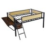 ALEXOUN Black Metal Bed Frame Gaming Loft Bed with Desk and Woven Rattan Guard Rails,Hanging Storage Compartment,for Apartments - 4 of 4