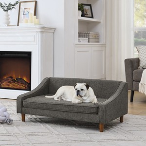 LAOTIES Durable Elevated Dog Sofa Bed,Modern Pet Couch With Comfy Linen,Unique Armrest And Sturdy Legs - 1 of 4