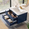 Tribesigns 30" Floating Bathroom Vanity with Sink, Modern Vanity Bathroom Cabinet Wall Mount with Decor Line, Navy Blue - 4 of 4