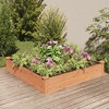 vidaXL Garden Raised Bed Natural wood Solid fir wood, Non-woven fabric - Brown 47.2" x 47.2" x 9.8" - 2 of 4