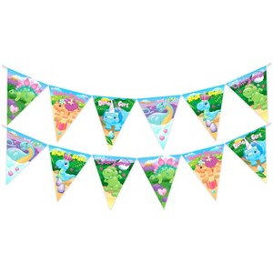 Treasures Gifted Girl Dinosaur Birthday Banner Pennant - Girl Dinosaur Party Supplies - 2 Pack - 1 of 1
