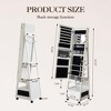 Jewelry Organizer Cabinet with Full-Length Mirror | 360° Rotating Vanity,LED Lights, Lockable Armoire with Shelves for Bedroom–Perfect Gift for Women - 3 of 4