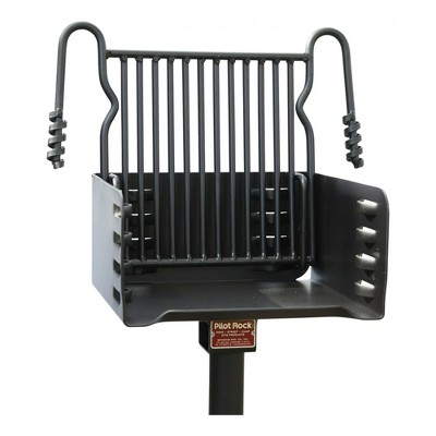 Pilot Rock Black Heavy Duty Steel Park Style Charcoal Grill