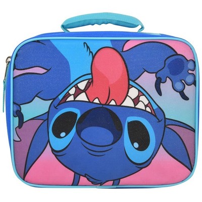 Fast Forward Stitch Rectangle Lunch Bag – Official Lilo & Stitch Insulated Lunch Box, Durable Kids Lunch Tote (9″ x 3.5″ x 8″, Blue)