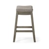 Maven Lane Sophia Backless Counter Stool in Aged Grey Finish with Pebble Grey Vegan Leather - 3 of 4