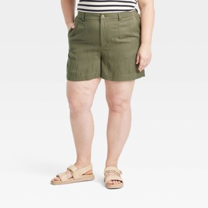 Women's High-Rise Flat-Front Chino Shorts - A New Day™ - 1 of 3