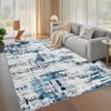 Modern Abstract Non Slip Area Rug Stain Resistant Contemporary Soft Rugs Ultra Low Pile Indoor Mat for Living Room Bedroom Kitchen - 2 of 4