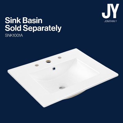 Aubert 24" Walnut Modern Farmhouse Bath Vanity Cabinet