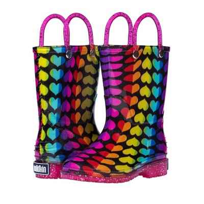 Wildkin Rainbow Hearts Rain Boots, size 9
