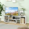 Costway 2 PCS Adjustable TV Stands with Storage Cubes for TVs up to 55 Inches Cabinets White/Black - 2 of 4