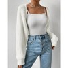 Womens Cardigan Long Sleeve Open Front Sweater Shrug Midweight Cozy Bolero for Winter Cable Knit Ribbed Cuff Sweater Cardigan - 3 of 4