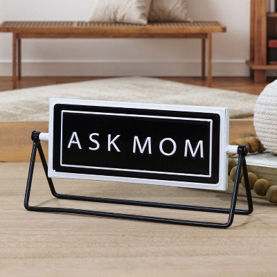 VIP Metal 10 in. Multicolor Reversible Mom Dad Sign