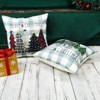 Christmas Pillow Covers 18x18 Inch Set of 2 Trees Red Black Green Light Blue Buffalo Plaid - 3 of 4