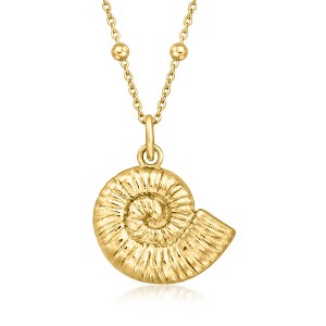 Ross-Simons Italian 18kt Gold Over Sterling Seashell Pendant Necklace Size 18 - 1 of 3