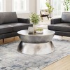 Aluminum Coffee Table 16.5"H, Silver Polished Finish With Round Top by Zuo Modern - 2 of 4