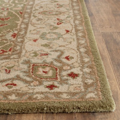 Sage and Beige Hand Tufted Wool Area Rug