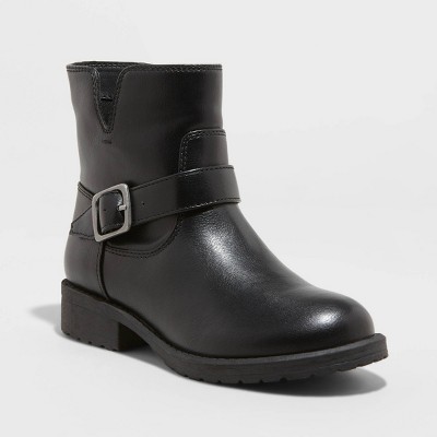 black ankle moto boots