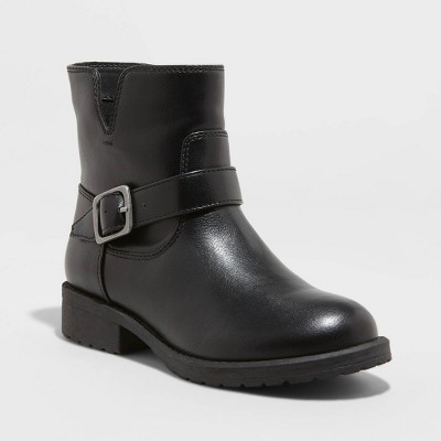 girls black biker boots