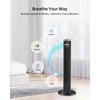 HYKOLITY 38-inch Tower Fan, Quiet Oscillating Fan 3 Speed 4 Modes Bladeless Fan with Remote Control Standing Fan for Bedroom 12H Timer, Black & Gray - 3 of 4