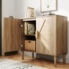 31.5" Buffet Cabinet with Storage and 2 Rattan-Decorated Doors. Sideboard Accent Cabinet for Living Room, Dining Room, or Entryway in Natural Finish - 4 of 4