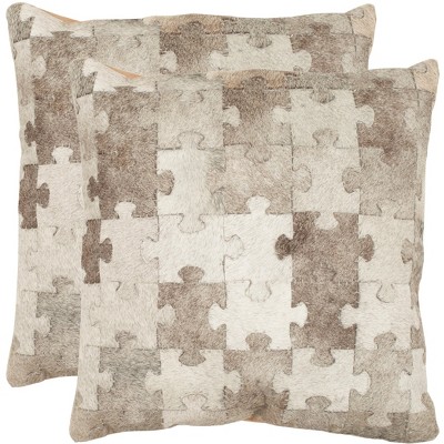 Mason Pillow (Set of 2) - Multi/Grey - 18" X 18" - Safavieh