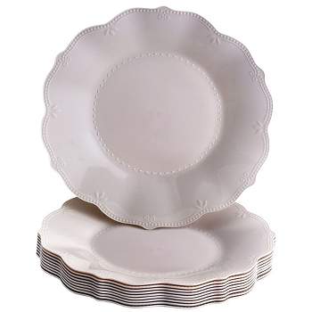 Balsacircle Silver 12 Pcs 7.5-Inch Plastic Round Plates - Disposable Wedding Party Catering Tableware