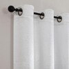 Set of 2 Leeds Floral Leaves Embossed Light Filtering Grommet Top Window Curtain Panels - Kate Aurora - 2 of 4