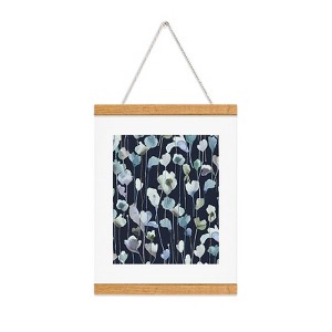 Ninola Design Watery Abstract Flowers Navy Art Print and Hanger - Society6 - 1 of 2