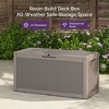 Sersper 100 Gallon Large Resin Deck Box Outdoor Storage Boxes for Garden Tools and Pool Supplies-Waterproof,Lockable,Brown - 3 of 4