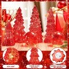 6 Pcs Mercury Glass Christmas Tree for Tabletop Light up Figurine Christmas Tree Mercury Cracked Glass Globe w/Light for Xmas Centerpiece Mantel Gift - 3 of 4