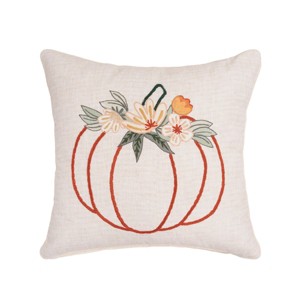 C&F Home Autumn Botanical Pumpkin Throw Pillow, 18" x 18" - 1 of 4