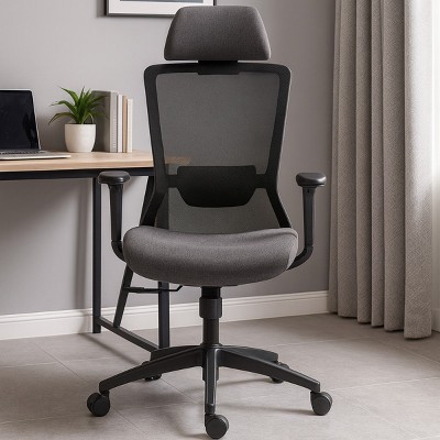 Ergonomic High Back Mesh Office Chair with Dynamic Lumbar Support, Adjustable Headrest for Home Office, Comfortable Desk Chair - Cuddlewood
