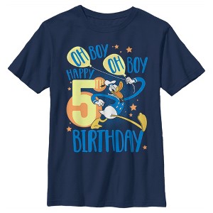 Boy's Disney Donald Duck Oh Boy Happy 5th Birthday T-Shirt - 1 of 4