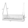 Patio Porch Swing, Loveseat Garden Swing Bed Wood Hanging Seat with Ropes - ModernLuxe - 3 of 4
