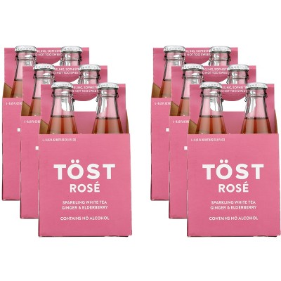 Tost Sparkling White Tea Ginger & Elderberry - Case of 6 - 4 bottles/8.45 fl oz.