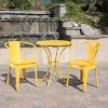 Outdoor Furniture Set, Metal Dining Set For Outdoor,  Stackable Water-Resistant Armrest Chairs-Coolbibila - 3 of 4