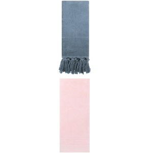 REGALWOVEN 2 Packs Striped and Tassels Hand Towels for Bathroom 14" x 30" - 1 of 4