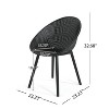 Christopher Knight Home 2pc Papaver Outdoor Polypropelene Plastic Dining Chair Black - 3 of 4