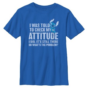 Boys Lilo & Stitch Attitude Check T Shirt - 1 of 4