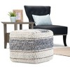 NicBex Chic Square Striped Pouf Ottoman Multicolored Footstool for Living Room, Bedroom, Blue/Natural - 4 of 4