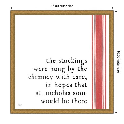 Amanti Art Simple Christmas II by Laura Marshall Canvas Wall Art Print Framed 16 x 16-in.